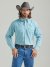 Men's George Strait Troubadour Long Sleeve Western Snap Print Shirt in Teal Blue