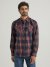 Men's Plaid Poplin Shirt in Red Night Sky