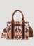 Southwestern Print Cross Body Canvas Mini Tote in Light Coffee