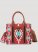 Southwestern Print Cross Body Canvas Mini Tote in Burgundy