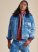 Men's Sherpa Lined Denim Jacket in Tie And Dye Bleach