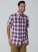 Men's Eco-Friendly Plaid Short Sleeve Camp Shirt in Amethyst City