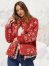 Women's Wrangler Retro Printed Sherpa Snap Jacket in Burnt Henna