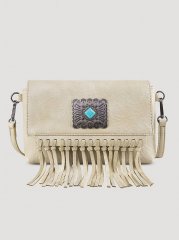 Women's Fringe Turquoise Cross Body in Tan