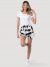 Women's Cow Print Sleep Short in Black/White