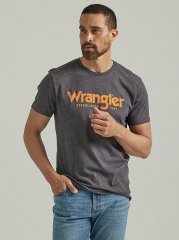 Men's 1947 Wrangler Logo T-Shirt in Charcoal Heather