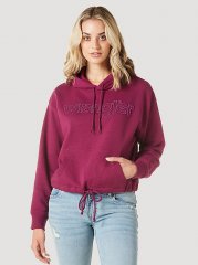 Women's Wrangler Retro Logo Cinched Hoodie in Magenta