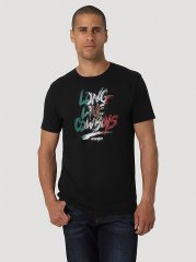 Wrangler Long Live Cowboys Mexico T-Shirt in Jet Black