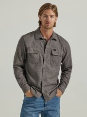 Men's Heathered Button-Down Shirt in Pavement