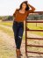 Women's High Rise Rodeo Straight Crop in Dark Mid Shade