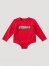 Little Girl's Long Sleeve Yeehaw Graphic Bodysuit in Scarlett