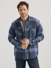 Men's Heavyweight Sherpa Lined Shirt Jacket in China Blue