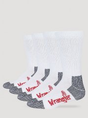 Men's Wrangler Ultra-Dri Work Socks (4-Pack) in White