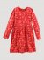 Girl's Long Sleeve Printed Pocket Dress in Red