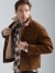 Men's Wrangler Sherpa Lined Corduroy Trucker Jacket in Monks Robe