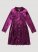 Girl's Long Sleeve Velvet Shirt Dress in Purple