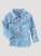 Little Girl's Long Sleeve Horse Print Western Snap Shirt in Blue