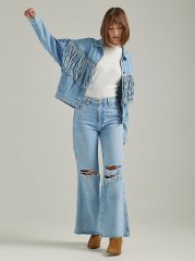 Women's Bonnie Destructed Loose Flare Jean in Bad Intentions