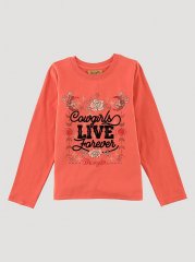 Girl's Long Sleeve Cowgirls Graphic Tee in Ginger