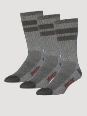 Men's Wool Stripe Work Socks (3-pack) in Green