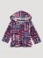 Little Girl's Wrangler Graphic Full Zip Ruffle Hem Hoodie in Dark Purple