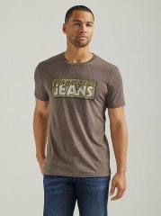 Men's Wrangler Jeans Nostalgia Graphic T-Shirt in Brown Heather