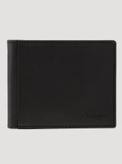 Men's Embossed Logo Bifold Wallet in Black