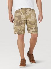 Men's Wrangler Authentics Stretch Cargo Short in Jungle Elmwood Camo