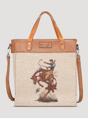 Women's Buckin' Horse Tote Bag in Dark Tan