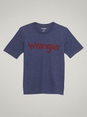 Boy's Wrangler Kabel Logo T-Shirt in Denim Heather