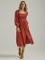 Women's Wrangler Retro Shine Smocked Bodice Dress in Mahogany