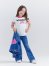 Wrangler x Barbie Girl's Logo Ringer Tee in Snow White