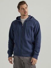 Wrangler RIGGS Workwear Tough Layers Full Zip Work Hoodie in Blue Nights