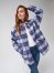 Women's Oversized Western Plaid Jacket in Very Peri Purple