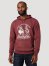 Men's Wrangler Long Live Cowboys Pullover Hoodie in Burgundy Heather