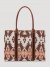 Southwestern Print Canvas Wide Tote in Light Coffee