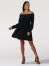 Women's Off Shoulder Smocked Corset Waist Mini Dress in Black Beauty