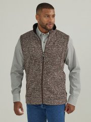 Men's George Strait Zip Front Knit Vest in Seal Brown