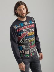 Wrangler x Fender Collage Sweatshirt in Pigment Print