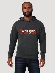 Men's Wrangler Camo Logo Hoodie in Caviar Heather