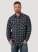 Men's Wrangler Retro Long Sleeve Flannel Western Snap Plaid Shirt in Stormy Weather