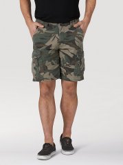 Men's Wrangler Authentics Stretch Cargo Short in Green Camo