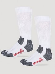 Men's Wrangler RIGGS Workwear Steel Toe Boot Sock - 2 Pair in White