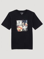 Boy's Wrangler Americana Photos T-Shirt in Jet Black