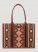 Southwestern Print Canvas Wide Tote in Dark Brown