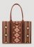 Southwestern Print Canvas Wide Tote in Dark Brown