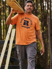 Wrangler RIGGS Workwear Relaxed Front Graphic T-Shirt in Harvest Pumpkin