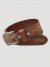 Men's Pattern Embossed Leather Belt in Tan