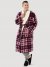 Plaid Flannel Sherpa Lined Robe in Red