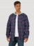 Men's Wrangler Authentics Quilted Flannel Shirt Jacket in Blue/Red